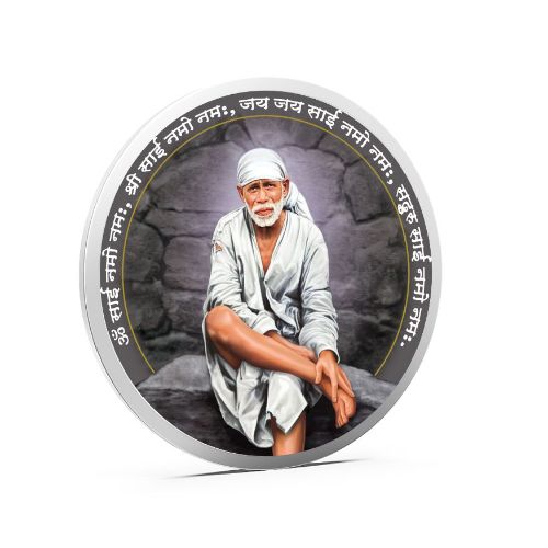 Sai Baba Coloured 999 Pure Silver Coin
