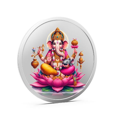 Ganesha Pure 999 Silver Color Coin