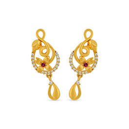 Enticing Floral Finesse Gold Earrings