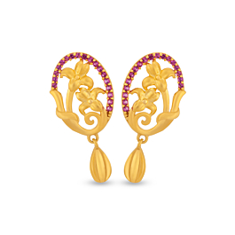 Pristine Enchanting Floral Gold Earrings