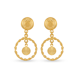 Exquisite Concentric Circle Gold Earrings