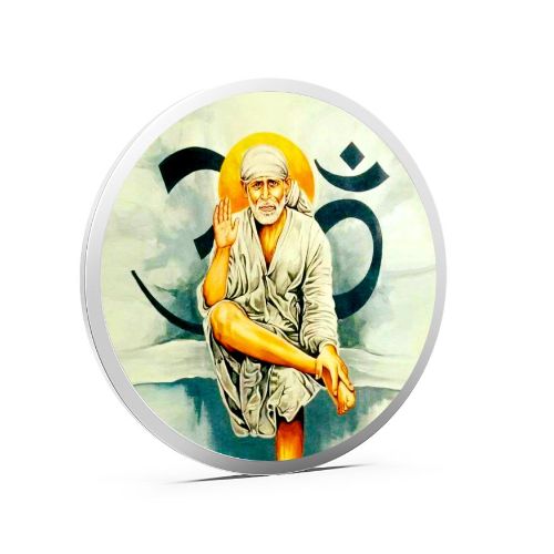 Sai Baba Coloured 999 Pure Silver Coin