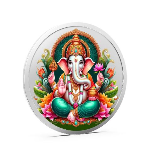 Ganesha Pure 999 Silver Color Coin