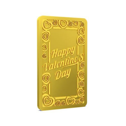 Happy Valentines Day Gold Bar 24kt (999)
