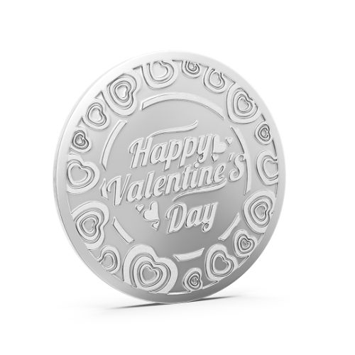 Happy Valentines Day Pure 999 Silver Coin
