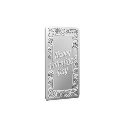 Happy Valentines Day Pure 999 Silver Bar