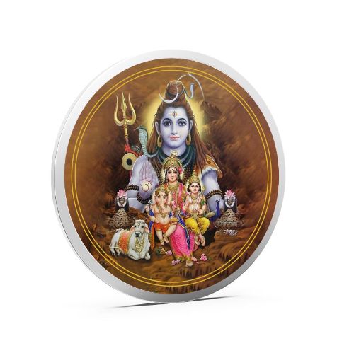 Shiv Parvati Coloured 999 Pure Silver Coin
