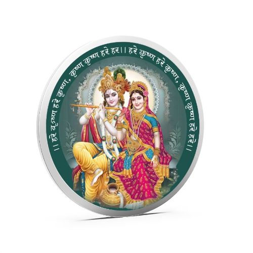 Radha-Krishna Coloured 999 Pure Silver Coin
