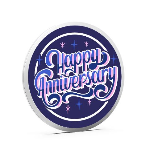 Happy Anniversary Pure 999 Silver Color Coin