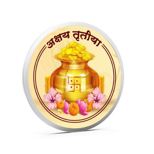 Akshaya Tritiya Pure 999 Silver Color Coin