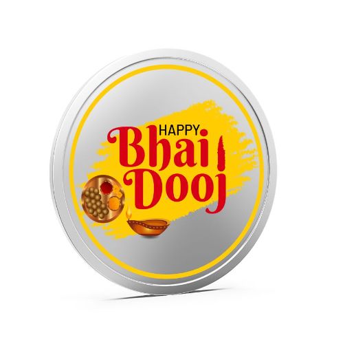 Bhai Dooj Pure 999 Silver Color Coin

