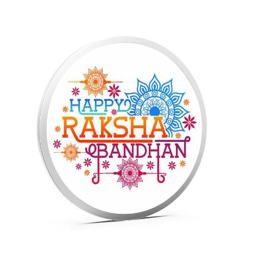 Happy Raksha Bandhan Pure 999 Silver Color Coin