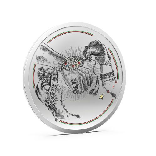 Happy Raksha Bandhan Pure 999 Silver Color Coin