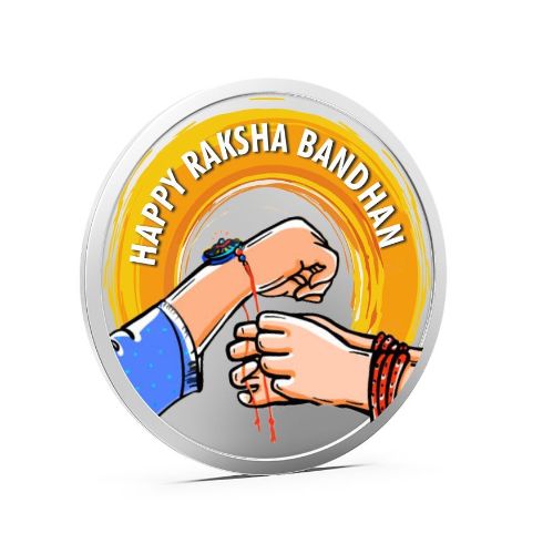 Happy Raksha Bandhan Pure 999 Silver Color Coin